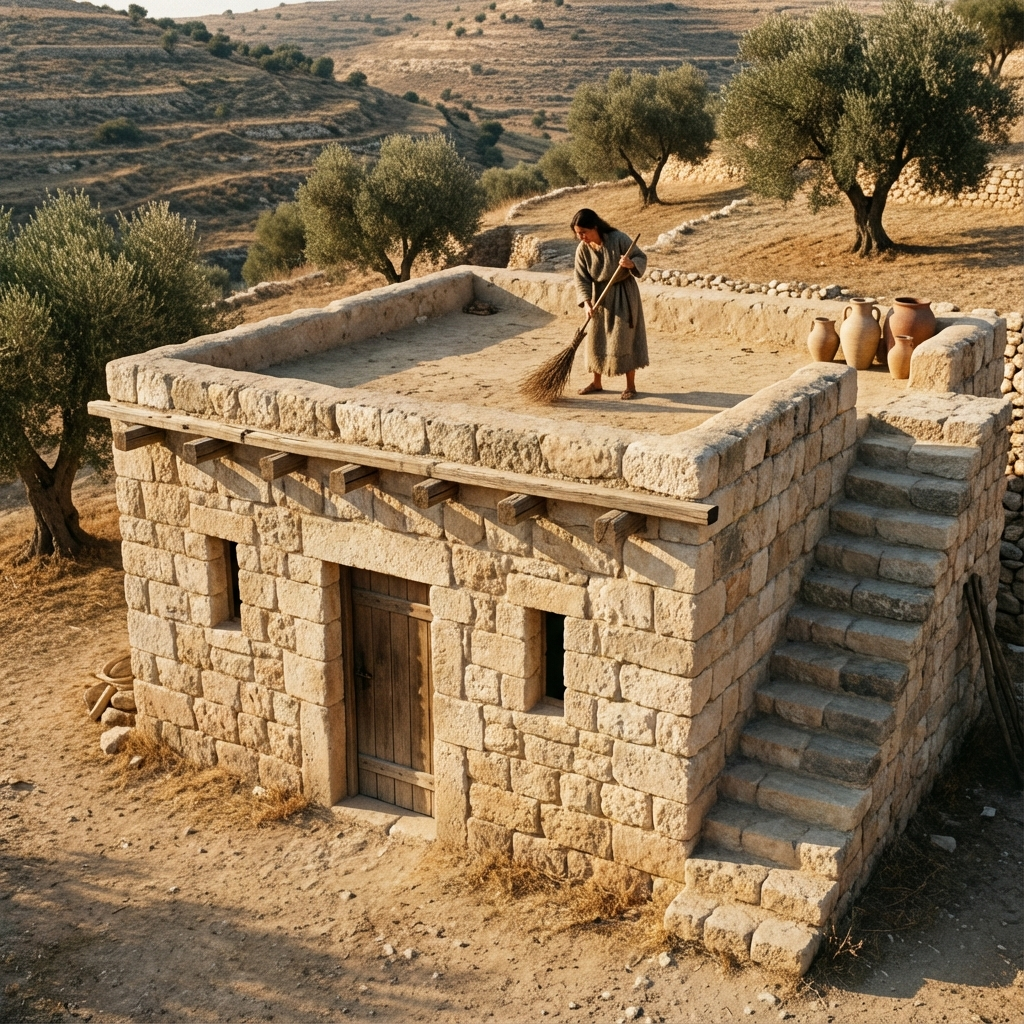 Image of Bible-times flat-roofed house